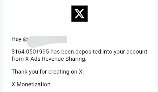 X shows ads in the space between threads and shares ad revenue